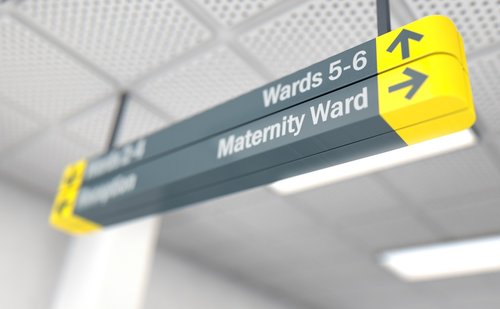 Maternity ward sign